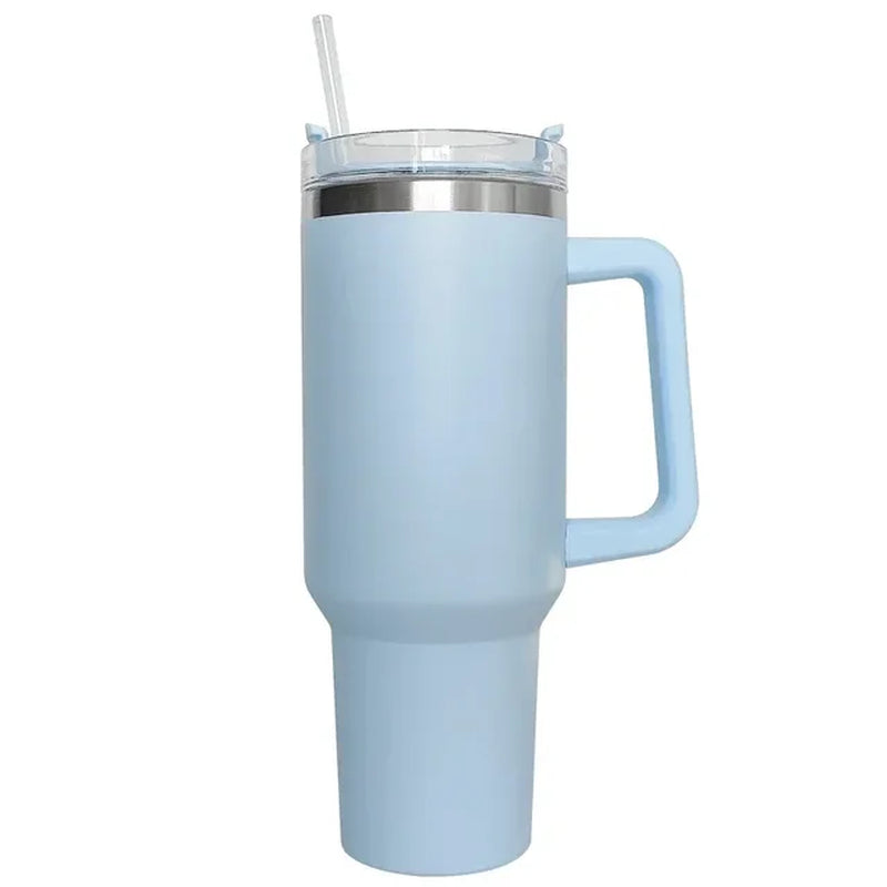 40Oz Mug Tumbler with Handle Insulated Tumbler with Lids Straw Stainless Steel Coffee Tumbler Termos Cup for Travel Thermal Mug