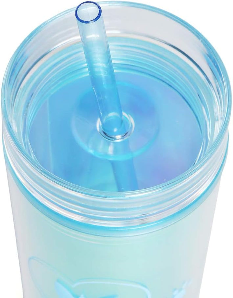 Unicorg Plastic Tumblers with Lids and Straw (16Oz) - Holographic Unicorg Water Tumbler – Blue Tumbler Keeps Liquid Cold Longer – BPA Free, Hand Wash Holographic Tumblers– Great Gift Idea