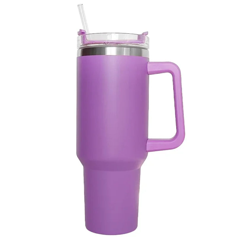 40Oz Mug Tumbler with Handle Insulated Tumbler with Lids Straw Stainless Steel Coffee Tumbler Termos Cup for Travel Thermal Mug