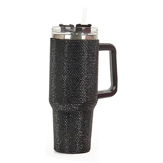 1200ML 40Oz Diamond Mug Tumbler with Handle Insulated Tumbler with Lids Straw Stainless Steel Coffee Tumbler Termos Cup2023