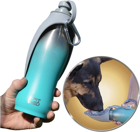 Dog Water Bottle, 20 OZ Leak Proof Stainless Steel Portable Dog Water Bottles for Walking, Hiking & Travel, Bpa-Free