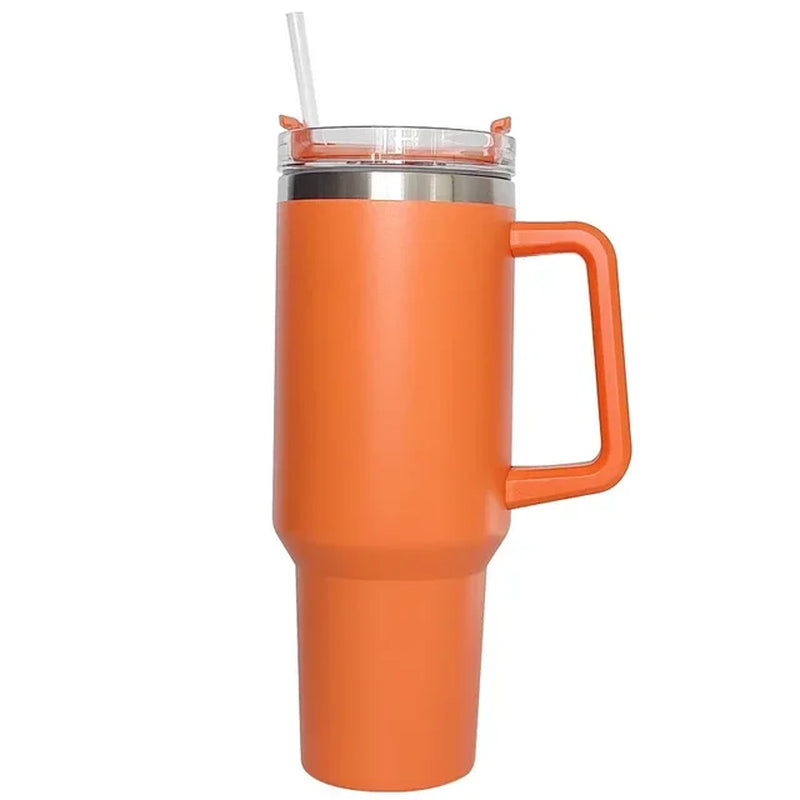 40Oz Mug Tumbler with Handle Insulated Tumbler with Lids Straw Stainless Steel Coffee Tumbler Termos Cup for Travel Thermal Mug