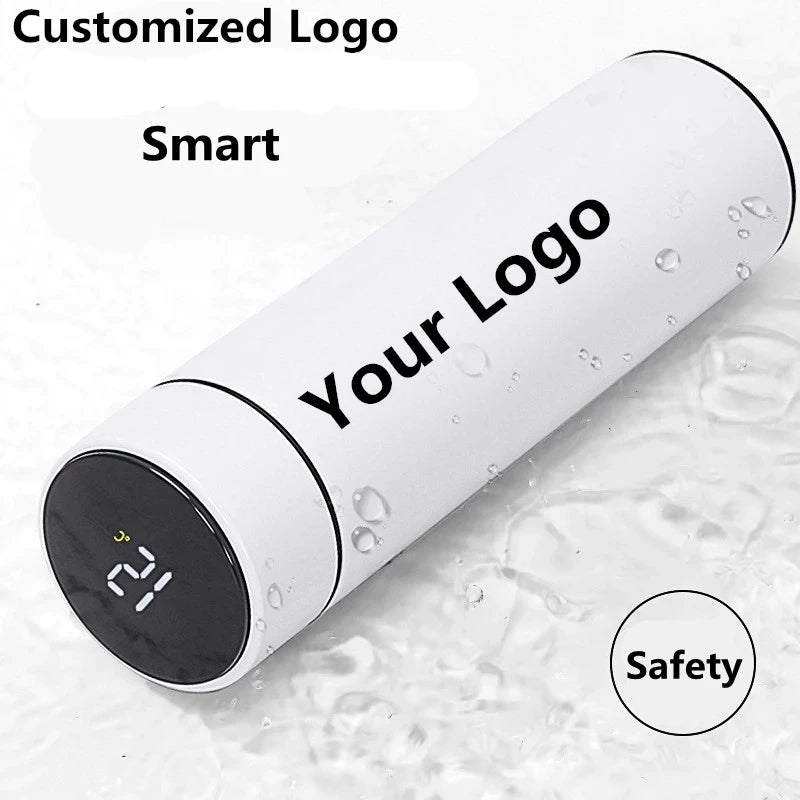 Vacuum Water Bottle Smart Display Temperature 500ML Safety 304 Stainless Steel Coffee Thermose Men Business Gift Customized Logo - TECH W/ TERRY