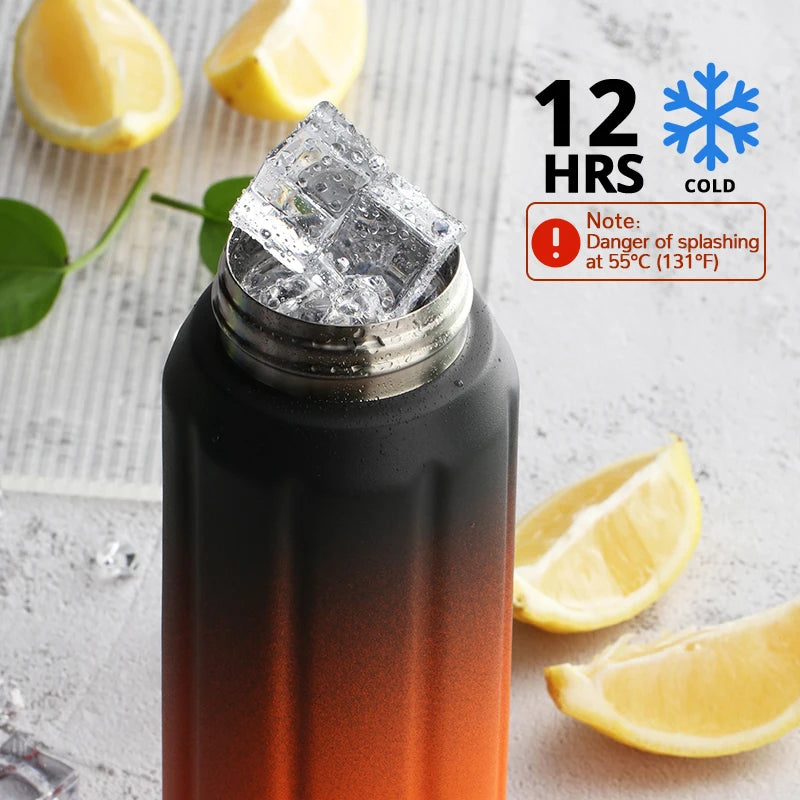 FEIJIAN Thermos Bottle 18/10 Stainless Steel Sports Water Bottle Keep Cold Bottle Vacuum Flasks Leak Proof 600ml - TECH W/ TERRY