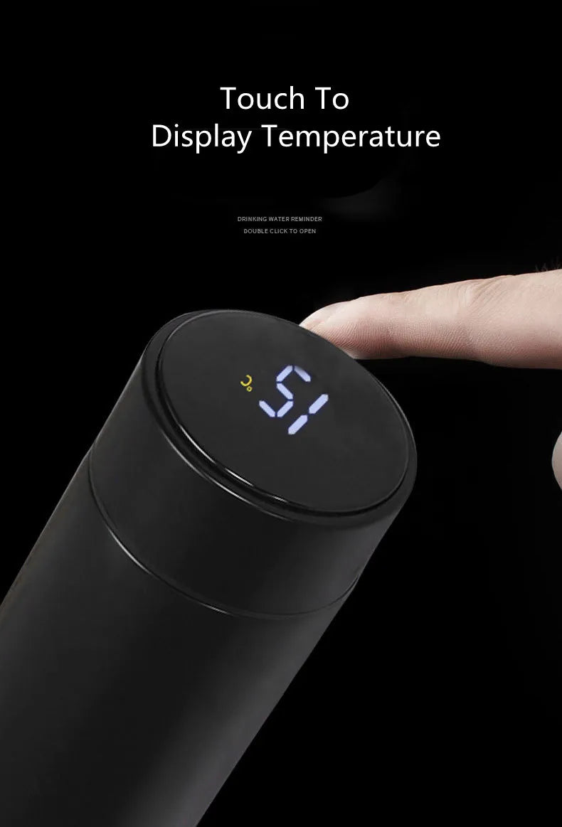 Vacuum Water Bottle Smart Display Temperature 500ML Safety 304 Stainless Steel Coffee Thermose Men Business Gift Customized Logo - TECH W/ TERRY