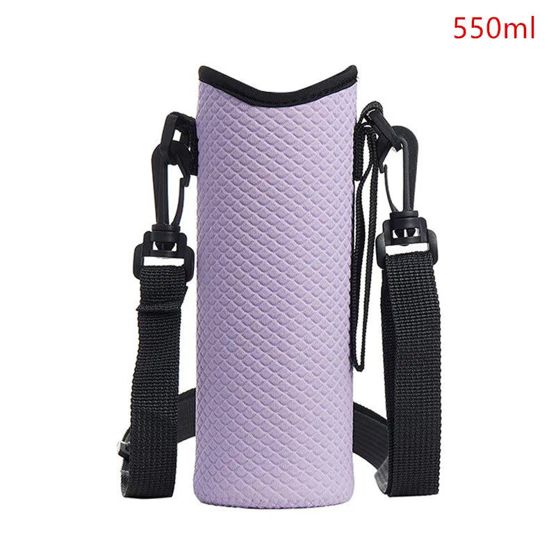 1000ML Water Bottle Cover Bag Pouch w/Strap Neoprene Water Bottle Carrier Insulated Bag Pouch Holder Shoulder Strap Black - TECH W/ TERRY