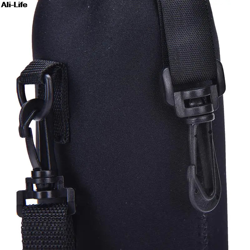 1000ML Water Bottle Cover Bag Pouch w/Strap Neoprene Water Bottle Carrier Insulated Bag Pouch Holder Shoulder Strap Black - TECH W/ TERRY