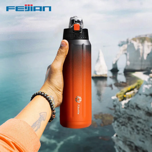 FEIJIAN Thermos Bottle 18/10 Stainless Steel Sports Water Bottle Keep Cold Bottle Vacuum Flasks Leak Proof 600ml - TECH W/ TERRY