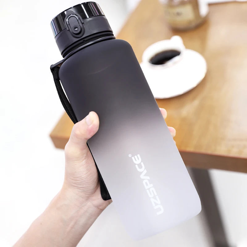 UZSPACE 1500ml Sports Water Bottle With Time Marker Large Capacity Portable Leak-Proof Outdoor Travel Drink Plastic Cup BPA Free - TECH W/ TERRY