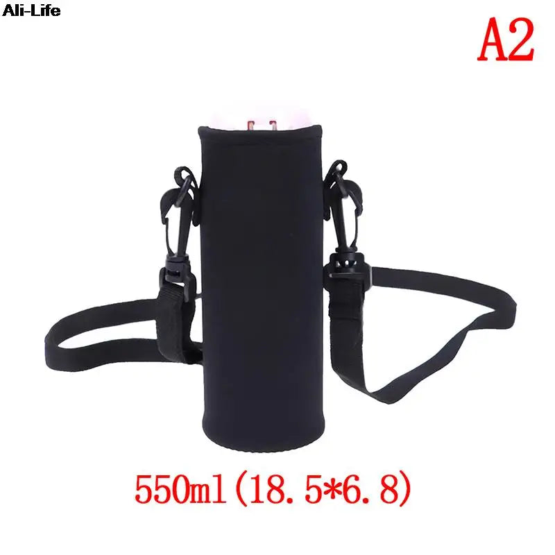 1000ML Water Bottle Cover Bag Pouch w/Strap Neoprene Water Bottle Carrier Insulated Bag Pouch Holder Shoulder Strap Black - TECH W/ TERRY