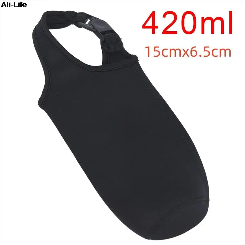 1000ML Water Bottle Cover Bag Pouch w/Strap Neoprene Water Bottle Carrier Insulated Bag Pouch Holder Shoulder Strap Black - TECH W/ TERRY