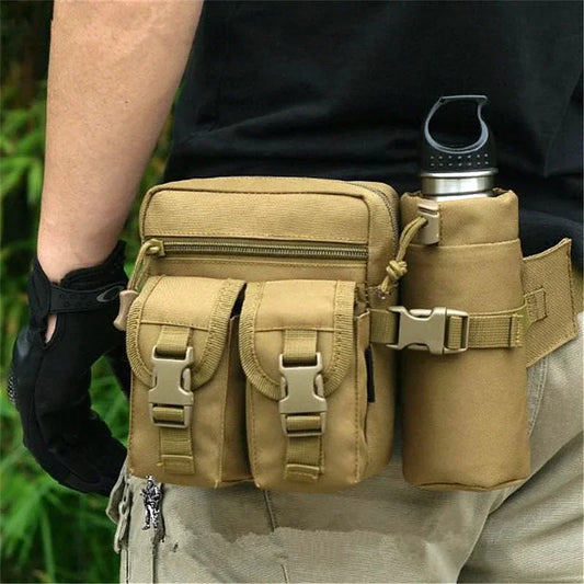 Tactical Men Waist Pack Nylon Hiking Water Bottle Phone Pouch Outdoor Sports Hunting Climbing Camping Belt Bag - TECH W/ TERRY