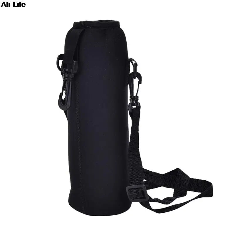 1000ML Water Bottle Cover Bag Pouch w/Strap Neoprene Water Bottle Carrier Insulated Bag Pouch Holder Shoulder Strap Black - TECH W/ TERRY