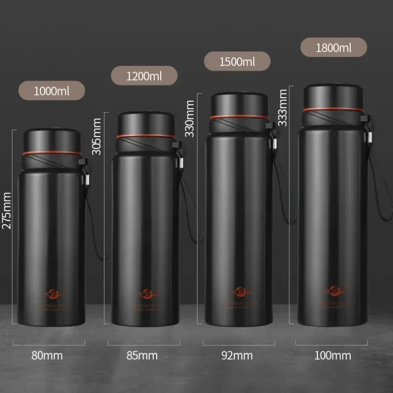 1000ml 1800ml Vacuum Thermal Flask Smart Temperature Display Water Bottle 304 Stainless Steel Thermos - TECH W/ TERRY