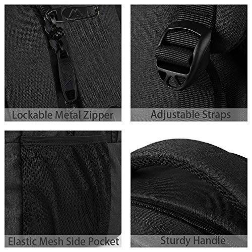 MATEIN Business Laptop Backpack, 15.6 Inch Travel Laptop Bag Rucksack with USB Charging Port, Water-Resistant Bag Daypack for Work College Computer Men Women Backpack, Black - TECH W/ TERRY