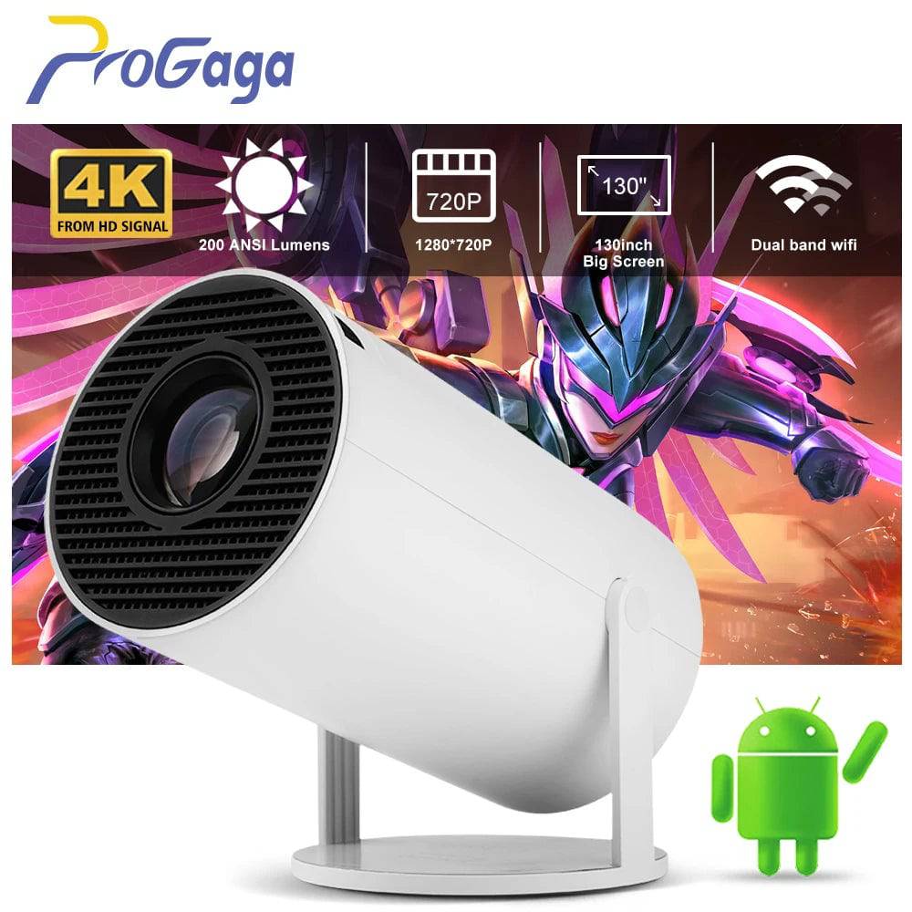 Progaga Projector 4K Android 11 WiFi 200 ANSI Allwinner H713 HY300 BT5.0 1080P 1280 x 720P Home Cinema Outdoor Portable Projetor - TECH W/ TERRY