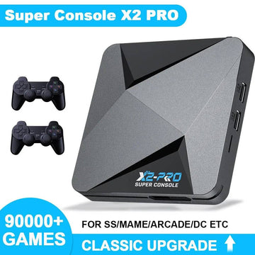 KINHANK Retro Video Game Console Super Console X2 Pro with 90000 Video Games for PS1/DC/MAME/SS with Gamepad Kid Gift Game Box - TECH W/ TERRY