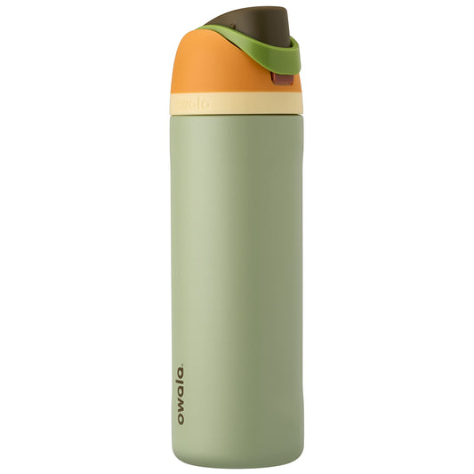 Owala FreeSip Insulated Stainless Steel Water Bottle with Straw for Sports and Travel, BPA-Free, 24-oz, Orange/Green (Camo Cool) - TECH W/ TERRY
