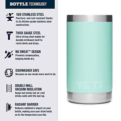 YETI Rambler Jr. 12 oz Kids Bottle, with Straw Cap, Seafoam - TECH W/ TERRY